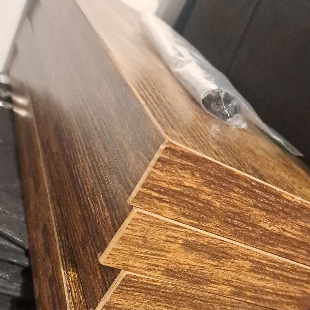 Rustic Brown Floating Wall Shelves - Picture 2 of 2